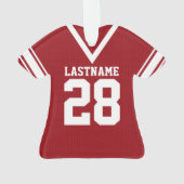 Football Jersey rood uniform Ornament (achterkant)