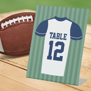 Football Jersey Spel Dag Trouwtafel Nummer Reclamebord Met Voetstuk