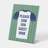 Football Jersey Sportspel Dag Wedding Guestbook Reclamebord Met Voetstuk (Voorkant)