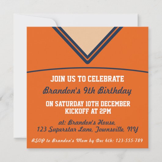 Football Jersey Thaise Uitnodiging Sjabloon (Voorkant)