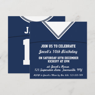 Football Jersey Thleot Party Invite Sjabloon, LAX Kaart