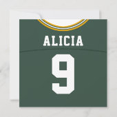 Football Jersey Thleot Party Invite Sjabloon, LAX Kaart (Achterkant)