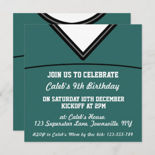 Football Jersey Thleot Party Invite Sjabloon, LAX Kaart