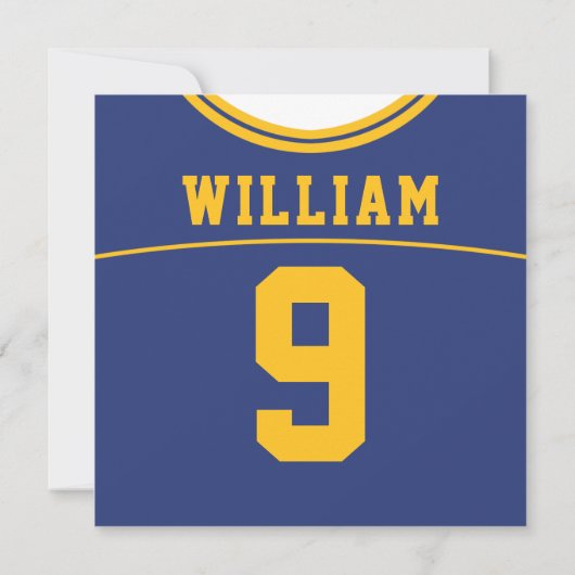 Football Jersey Thleot Party Invite Sjabloon, LAX Kaart (Achterkant)