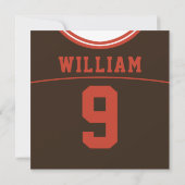 Football Jersey Thleot Party Invite Sjabloon, LAX Kaart (Achterkant)