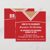 Football Jersey Thleot Party Invite Sjabloon, LAX Kaart (Voorkant / Achterkant)