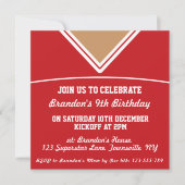 Football Jersey Thleot Party Invite Sjabloon, LAX Kaart (Voorkant)