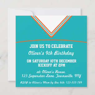 Football Jersey Thleot Party Invite Sjabloon, LAX Kaart