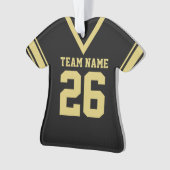 Football Jersey Zwart Goud Uniform Ornament (voorkant)