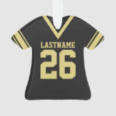 Football Jersey Zwart Goud Uniform Ornament (achterkant)