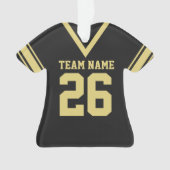 Football Jersey Zwart Goud Uniform Ornament (voorkant)
