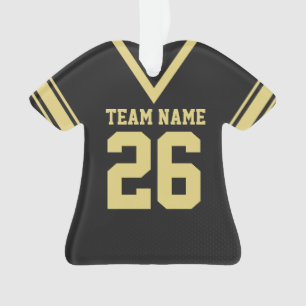 Football Jersey Zwart Goud Uniform Ornament