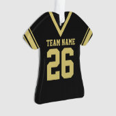 Football Jersey Zwart Goud Uniform Ornament (voorkant)