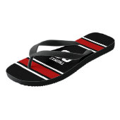 Football Jersey Zwart|Rood gepersonaliseerd Teenslippers (Schuin)