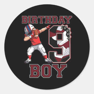 Football Jongen Dabbing 9e Verjaardag Liefde Sneak Ronde Sticker