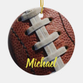 Football Jouw naam Keramisch Ornament (Voorkant)