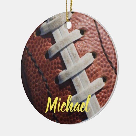 Football Jouw naam Keramisch Ornament (Links)