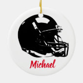 Football Jouw naam Keramisch Ornament (Achterkant)