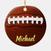 Football Jouw naam Keramisch Ornament (Achterkant)