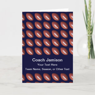 Football Kaart voor Coach, Blank Inside, Blauw