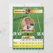 Football Kaart W / Stats Afstudeerder Uitnodiginge (Voorkant)