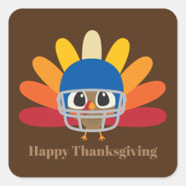 Football kalkoenen van de Thanksgiving Vierkante Sticker