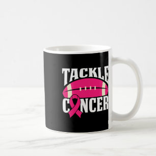 Football Kanker Borst Awareness Tackle Pink Ribbo Koffiemok