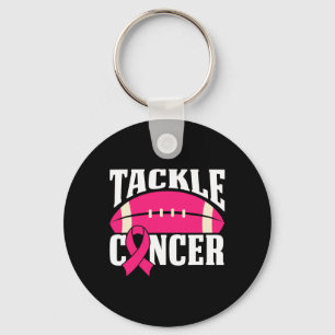 Football Kanker Borst Awareness Tackle Pink Ribbo Sleutelhanger
