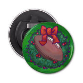 Football kerst button flesopener (Voorkant)