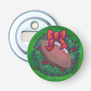 Football kerst button flesopener