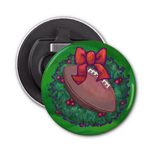 Football kerst button flesopener (Voorkant)
