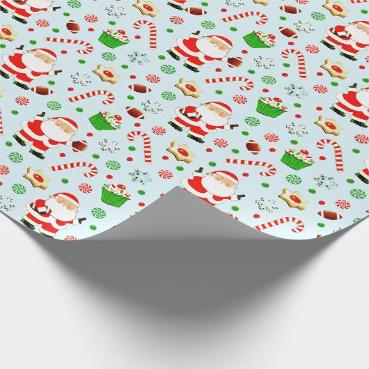 Football kerst cadeaupapier (Hoek)