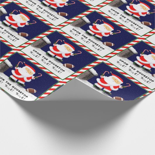 Football kerst cadeaupapier (Hoek)