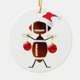 Football kerst keramisch ornament