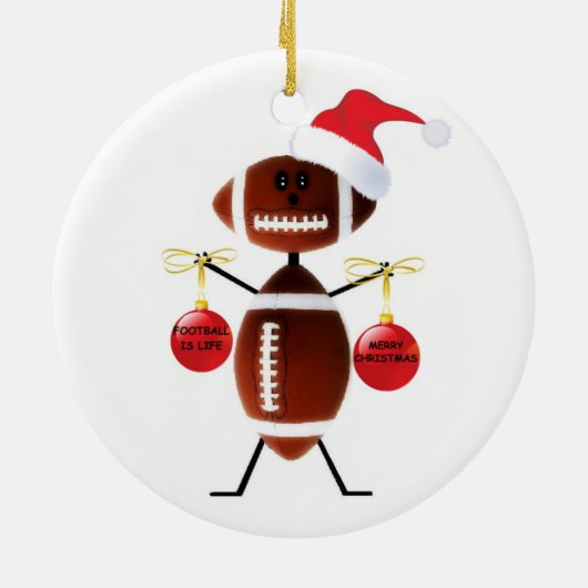 Football kerst keramisch ornament (Achterkant)