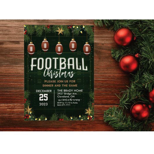 Football Kerst Party Dinner Uitnodiging