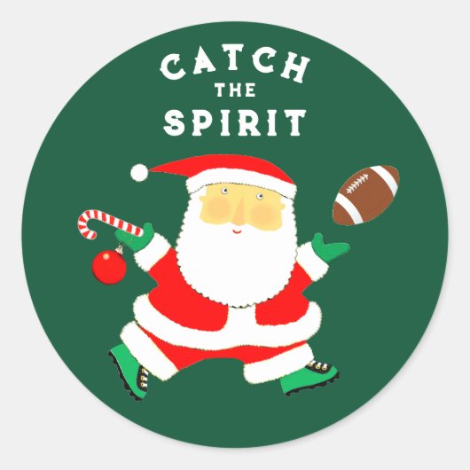 Football kerst ronde sticker (Voorkant)