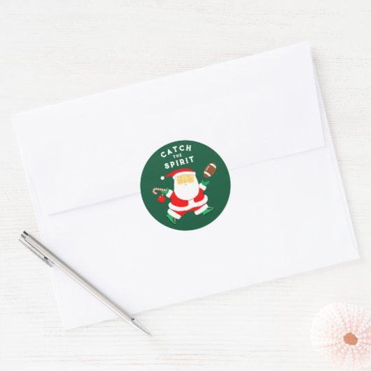 Football kerst ronde sticker (Envelop)