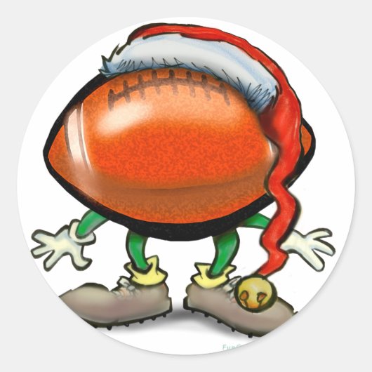 Football kerst ronde sticker (Voorkant)