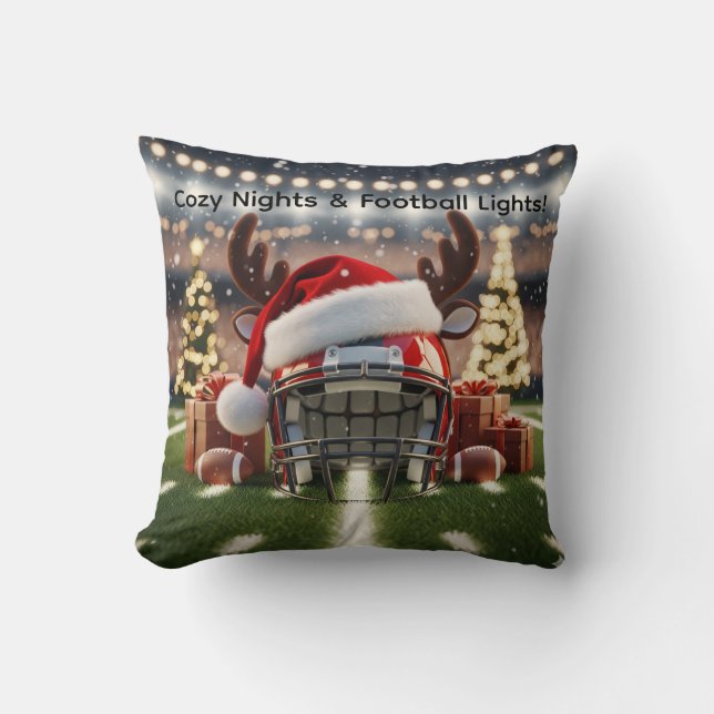 Football Kerst Sierkussen – Feestelijke Decor (Voorkant)