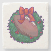 Football kerst stenen onderzetter (Voorkant)
