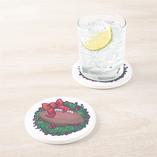 Football kerst zandsteen onderzetter (Zijkant)