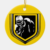 Football Kerst Zwart en Goud Ornament (Voorkant)
