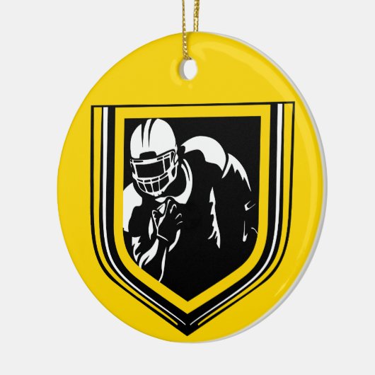 Football Kerst Zwart en Goud Ornament (Links)