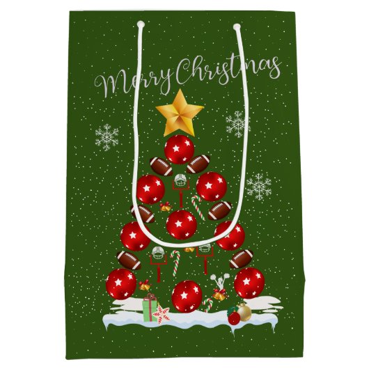 Football kerstboom medium cadeauzakje (Achterkant)