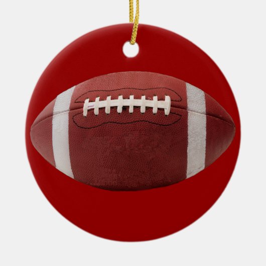 Football kerstboomversiering keramisch ornament (Voorkant)