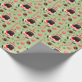 Football kerstcadeaupapier cadeaupapier (Hoek)