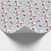 Football kerstcadeaupapier cadeaupapier (Hoek)