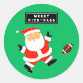Football kerstfeestdag ronde sticker (Voorkant)