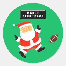 Football kerstfeestdag ronde sticker